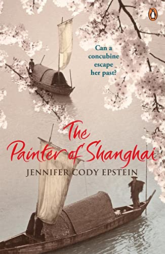 Book cover with two small boats on water, framed by cherry blossoms.