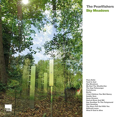 Vinyl record cover for The Pearlfishers’ “Sky Meadows” with a forest scene.