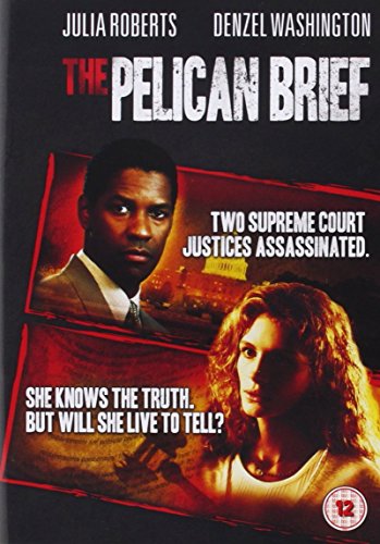 The Pelican Brief" DVD cover featuring Julia Roberts and Denzel Washington.