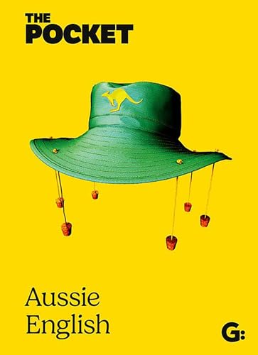 Yellow cover with a green hat decorated with a kangaroo and dangling lures.