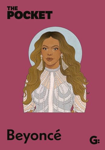 Illustration of Beyoncé with long wavy hair, wearing ornate earrings and a white dress.