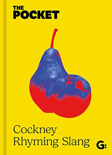Yellow book cover with a blue pear and red base, text reads "Cockney Rhyming Slang".