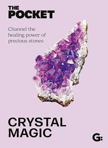 Book cover with a purple amethyst crystal on a light pink background.