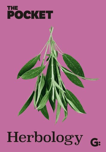 Book cover with a bunch of green sage against a pink background.