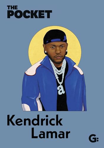 Portrait of Kendrick Lamar in a blue jacket with a gold halo.