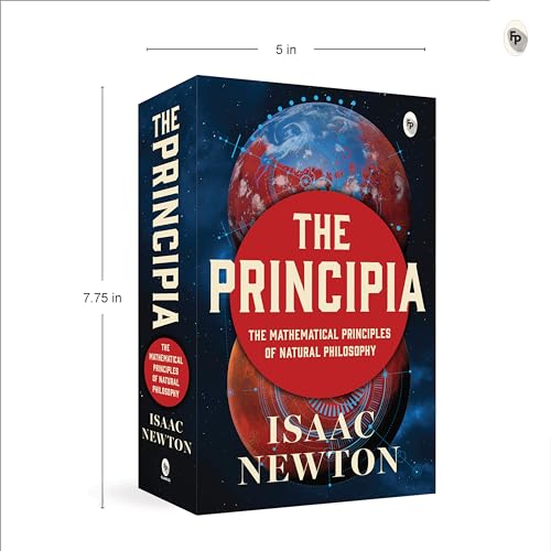 Book cover of The Principia by Isaac Newton featuring a planet against space background.