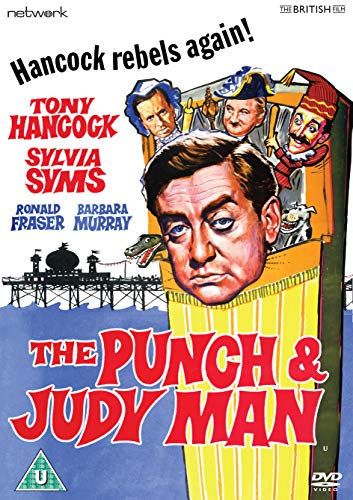DVD cover for "The Punch & Judy Man" with cartoon characters and actor Tony Hancock.