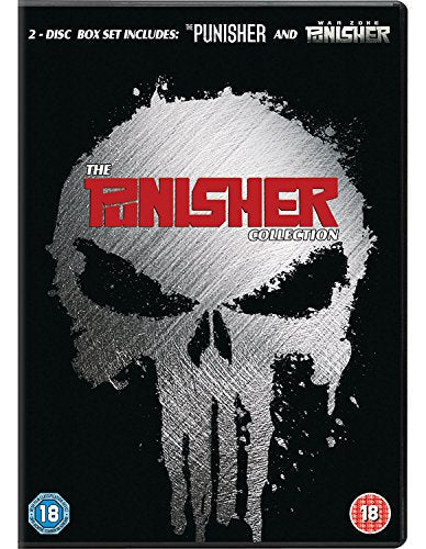DVD case with a white skull on black background, titled "The Punisher Collection".