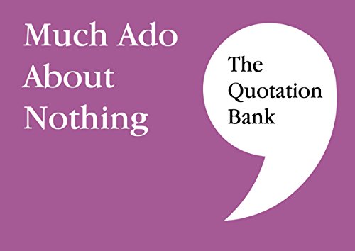 Purple cover with white text: āMuch Ado About Nothingā and a quotation bubble.