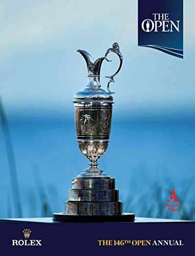 The Claret Jug trophy on the cover of "The 146th Open Annual.