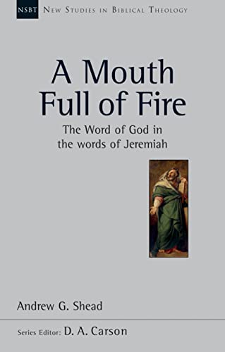 Book cover: “A Mouth Full of Fire” with painting of prophet Jeremiah.