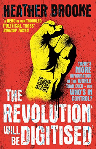 Book cover: raised yellow fist with QR code, red background, bold title.