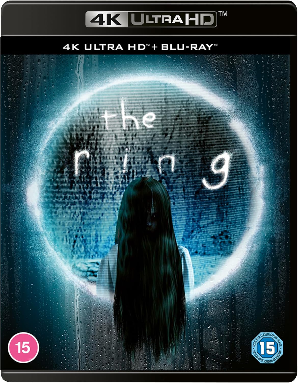 The Ring" 4K UHD Blu-ray cover featuring a woman with long dark hair.