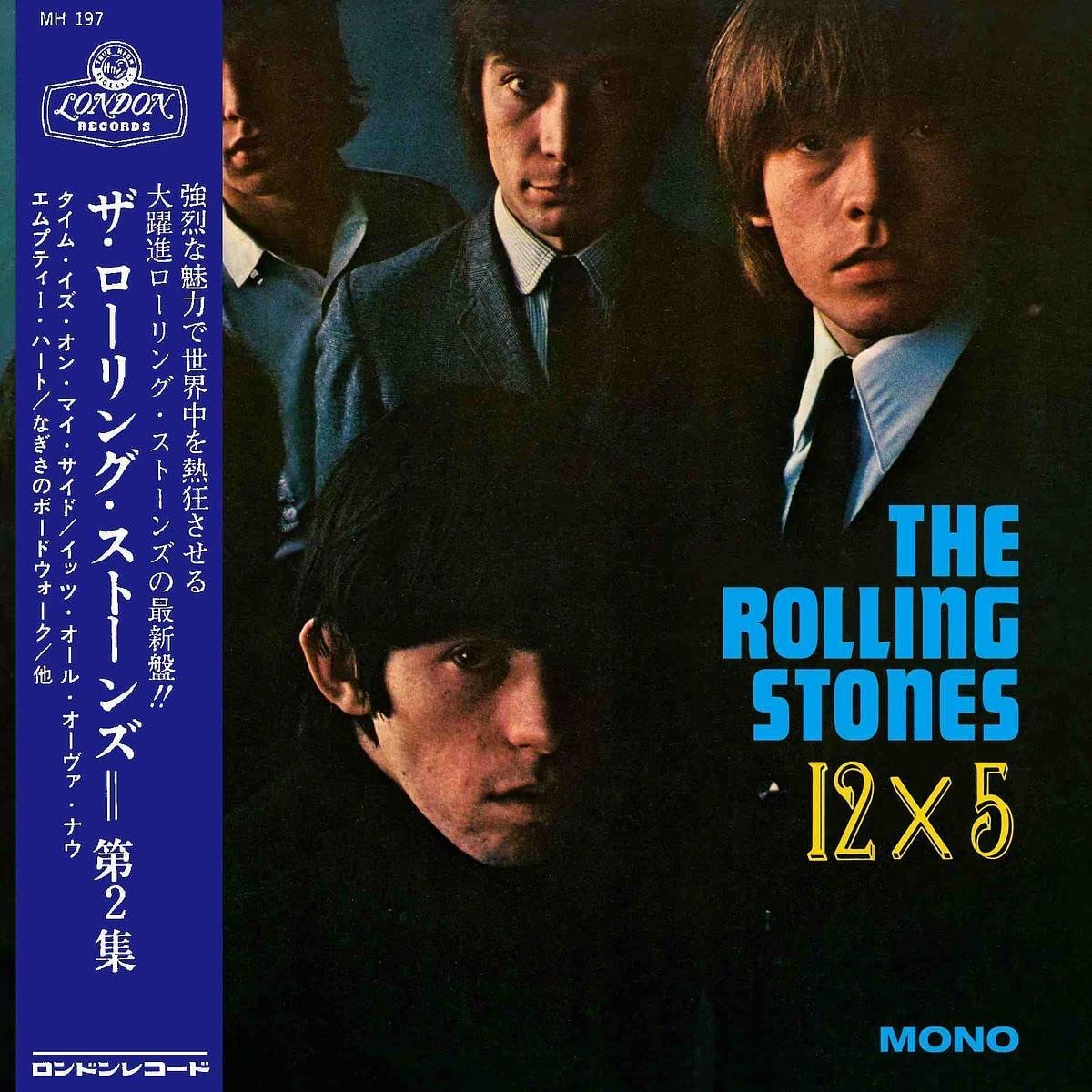 The Rolling Stones album cover with five band members and title "12 X 5".
