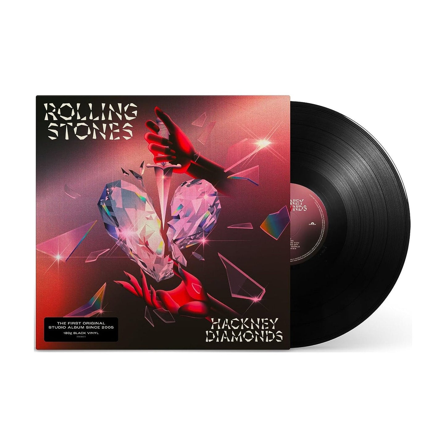 Rolling Stones “Hackney Diamonds” black vinyl LP with shattered diamond artwork.