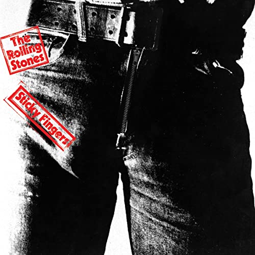 Black and white album cover featuring a close-up of jeans with a zipper.