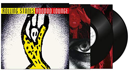 The Rolling Stones’ “Voodoo Lounge” vinyl record with yellow and red cover art.