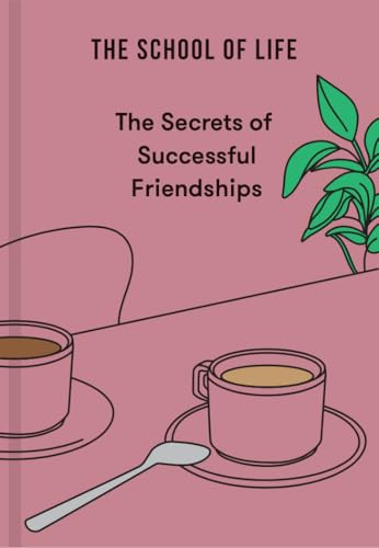 Book cover with pink background, coffee cups, and green plant illustration.