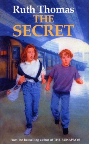 Book cover: "The Secret" featuring two children running towards a train.