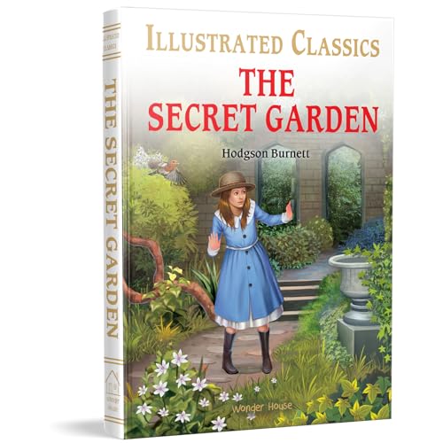Hardcover book cover of The Secret Garden featuring a girl in a blue dress.