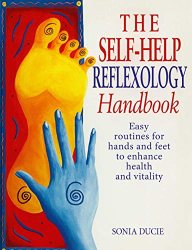 Book cover featuring painted hands and feet, titled "The SelfHelp Reflexology Handbook.