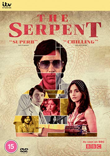 DVD cover for "The Serpent" featuring a portrait collage and ratings logo.