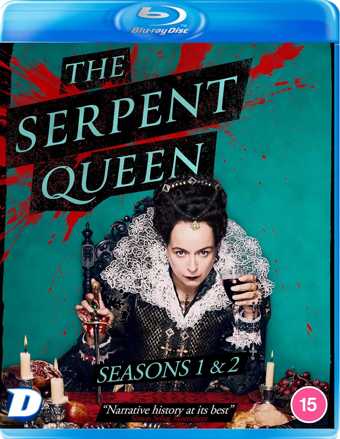 Blu-ray cover for "The Serpent Queen" seasons 1 & 2, featuring a woman.