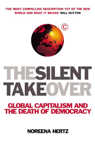 Book cover: “The Silent Takeover” with a globe and bold white text.