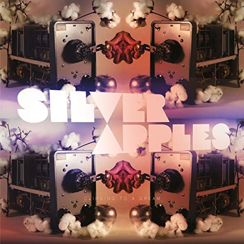 CD cover for The Silver Apples, featuring apples, machines, and cotton.