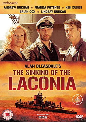 DVD cover for The Sinking of the Laconia featuring three actors and a submarine.