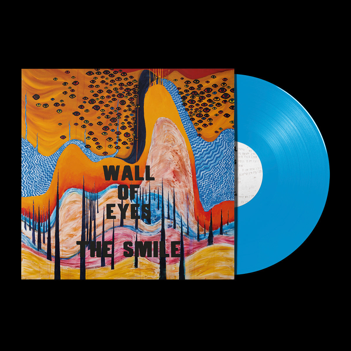 Album cover for The Smile’s “Wall Of Eyes” with a light blue vinyl record.