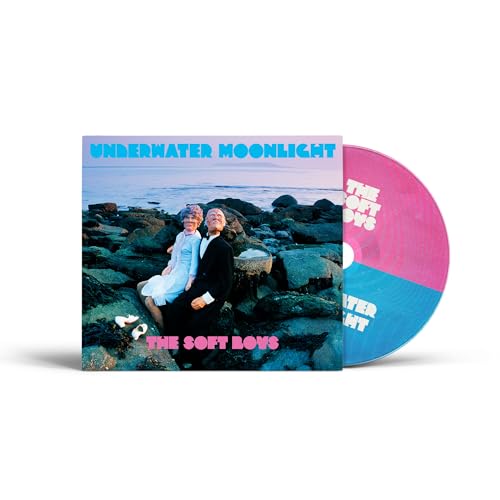 CD cover featuring two dolls on a rocky shore with a split-colored disc beside.