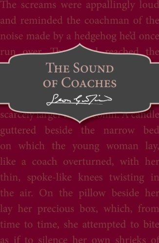 Book cover: "The Sound of Coaches" by Leonie Gutrine, dark red text.