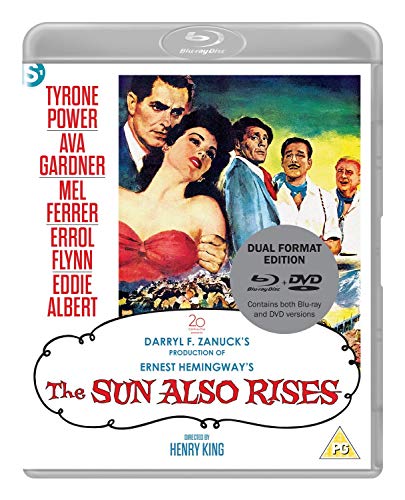 The Sun Also Rises" Blu-ray cover with Tyrone Power, Ava Gardner, and cast.