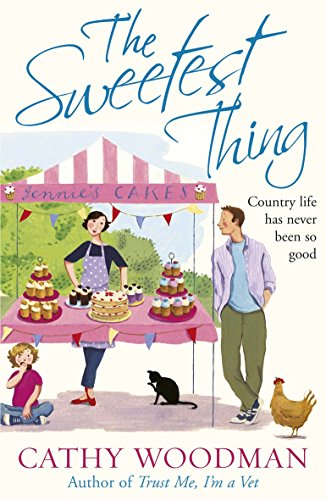 Book cover depicting a cake stall with people, a cat, and a chicken.