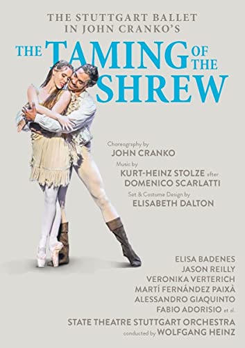 Ballet poster for "The Taming of the Shrew" featuring a couple embracing.