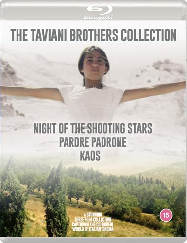 Blu-ray cover for "The Taviani Brothers Collection" featuring a young person with outstretched arms.