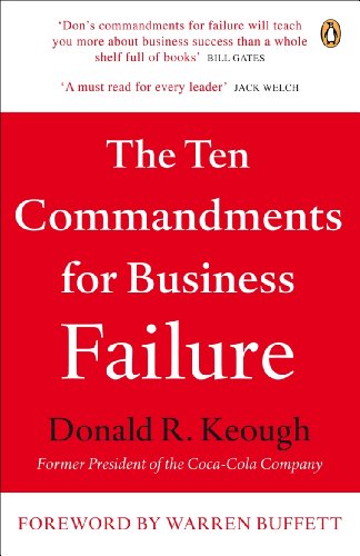 Red book cover with white text: "The Ten Commandments for Business Failure.