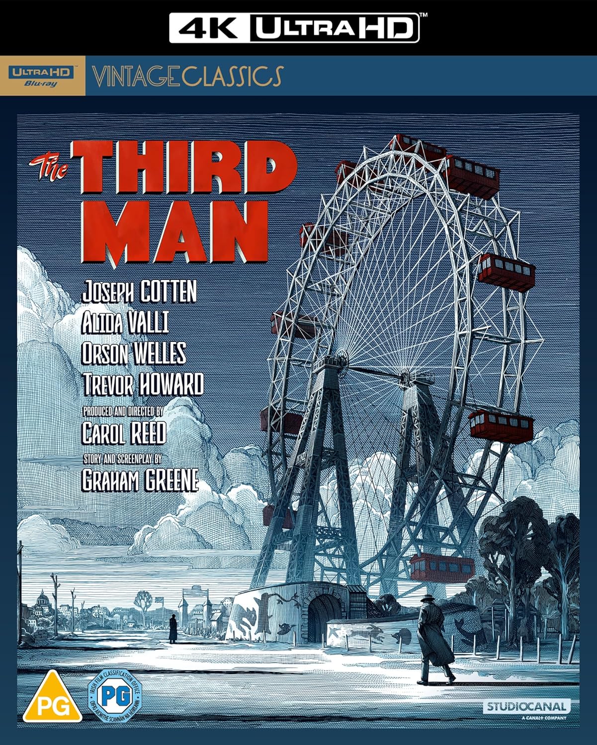 The Third Man" Blu-ray cover featuring a Ferris wheel and silhouetted figures.