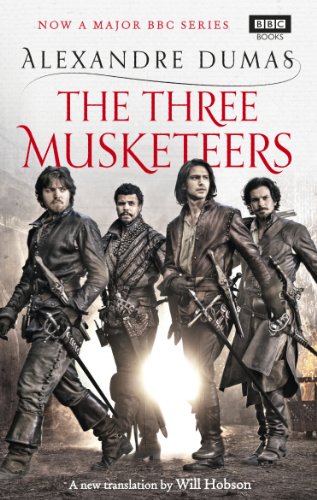 Book cover featuring four men in 17th-century attire with swords.