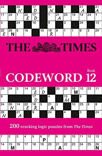 Book cover: “The Times Codeword 12” with example puzzles and logo.