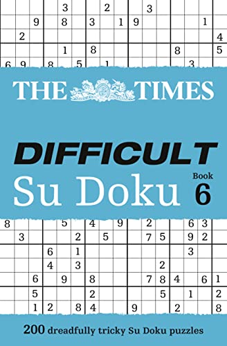 Cover of “The Times Difficult Su Doku Book 6” with sample puzzles.