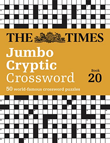 Cover of "The Times Jumbo Cryptic Crossword Book 20" with grid puzzles.