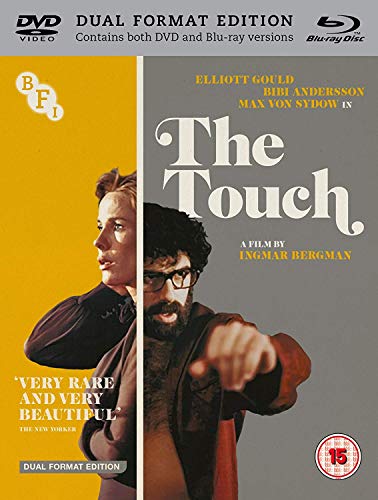 “The Touch” Blu-ray cover featuring two men in a yellow and black design.