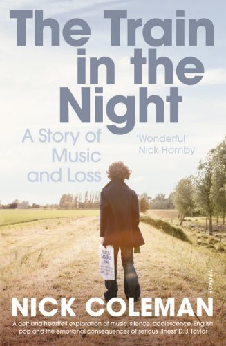 Book cover: man walking away on a rural path, titled "The Train in the Night".