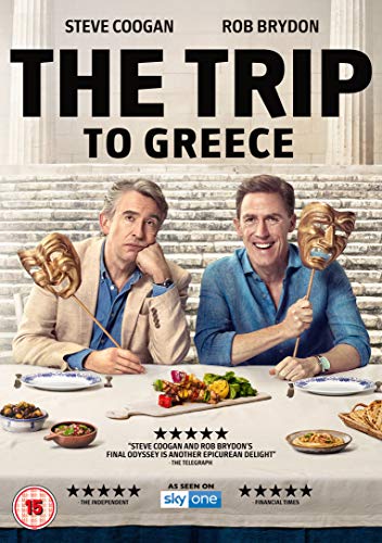 DVD cover for "The Trip to Greece" featuring Steve Coogan and Rob Brydon.