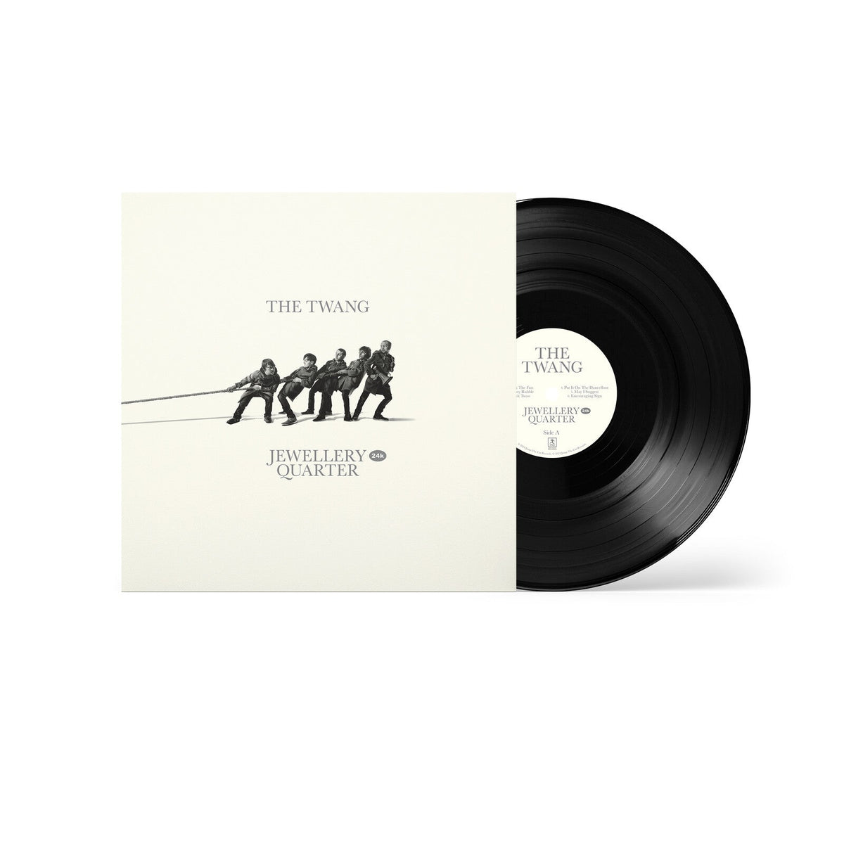 Vinyl record of The Twang’s “Jewellery Quarter” with band image on cover.