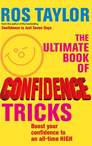 Yellow book cover with red title "Confidence Tricks" and a smiling face.
