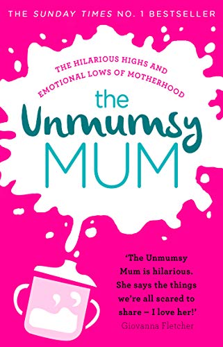 "Book cover with pink background, white splatter, and baby bottle illustration."