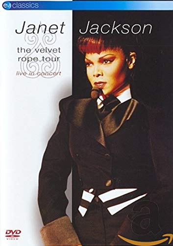 Janet Jackson's "The Velvet Rope Tour" DVD cover with her portrait.